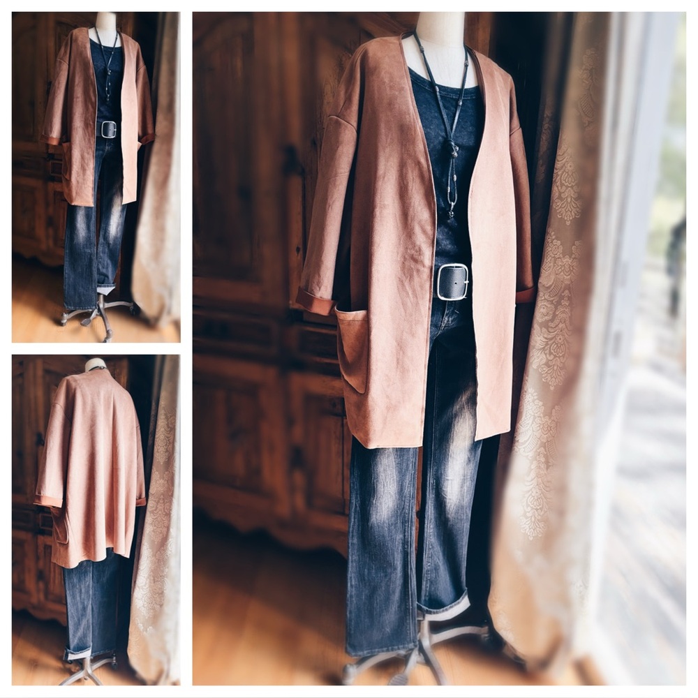T Tahari Vegan Suede Jacket - Picture 6 of 10